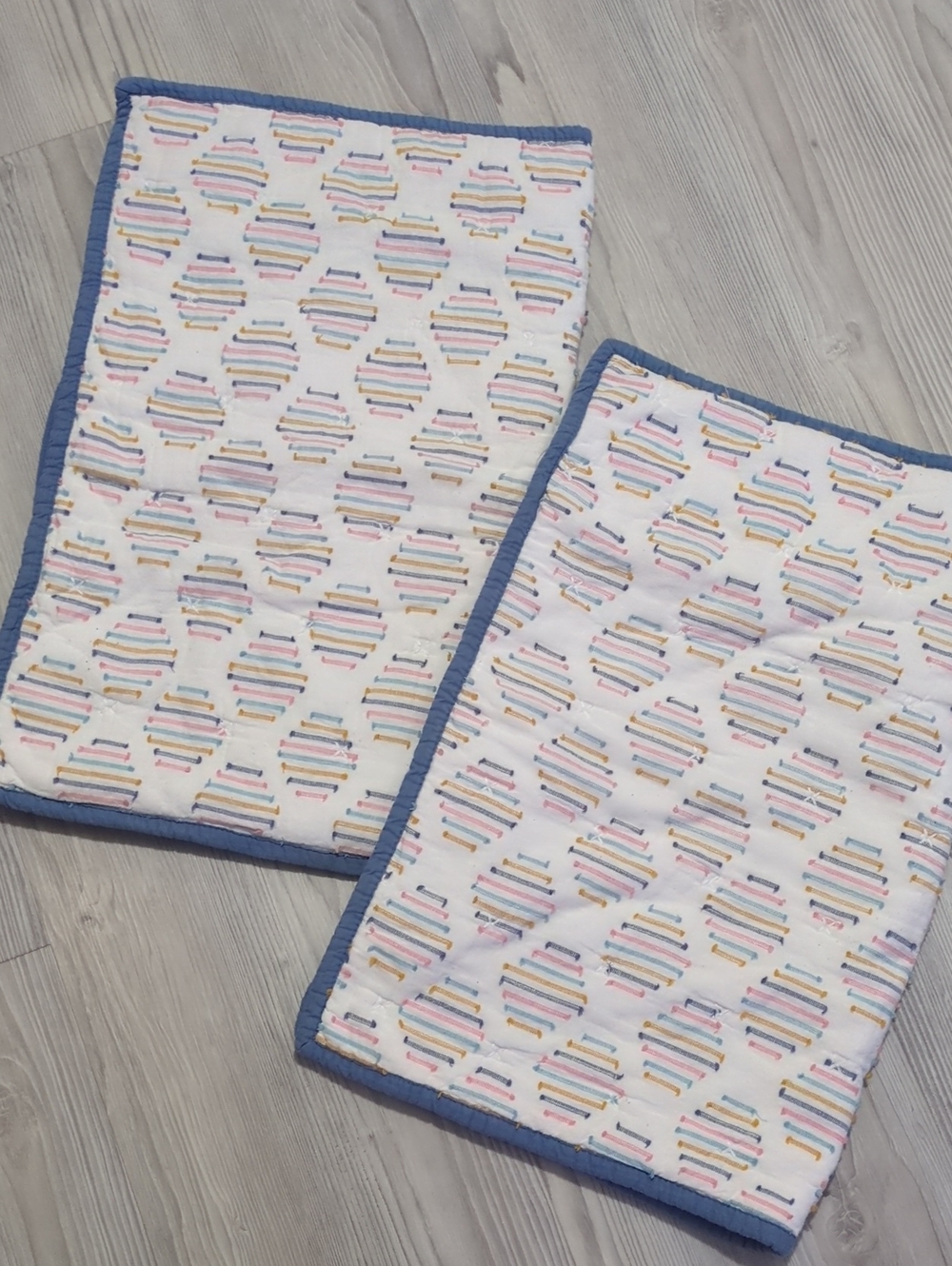 Martha Stewart  100% Cotton Standard Shams Rainbow Jacquard Whim Geometric